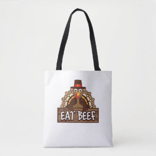 Funny Erntedank Eat Beef Türkei Spaß Geschenk Tasche