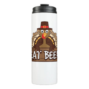 Funny Erntedank Eat Beef Türkei Spaß Geschenk Thermosbecher