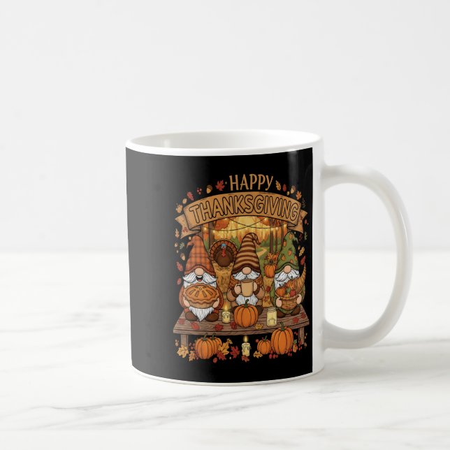 Funny Erntedank Gnome Squad mit festlichem Herbst Kaffeetasse (Rechts)