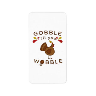 Funny Erntedank - GOBBLE BIS SIE WOLL VINTAG Adressaufkleber
