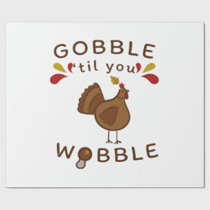 Funny Erntedank - GOBBLE BIS SIE WOLL VINTAG Geschenkpapier