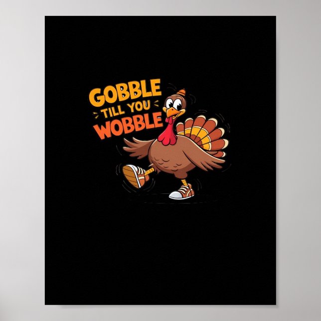 Funny Erntedank - Gobble bis zum Wobelstuhl Poster (Vorne)