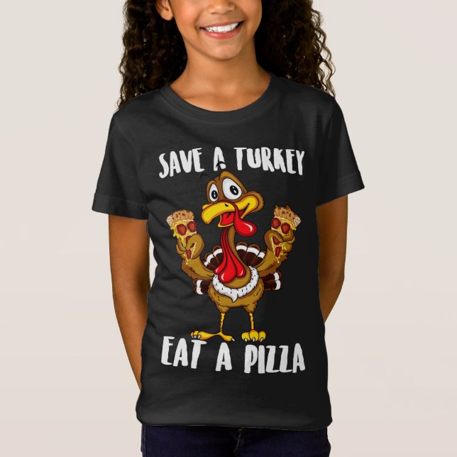 Funny Erntedank Kostüm rettete einen Truthahn esse T-Shirt (Vorderseite)