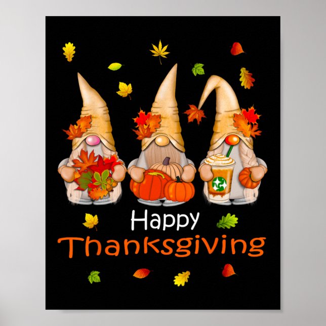 Funny Erntedank S For Women Gnome - Gnomies Fam Poster (Vorne)