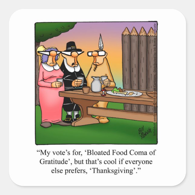 Funny Erntedank Stickers "Food Coma" (Vorderseite)