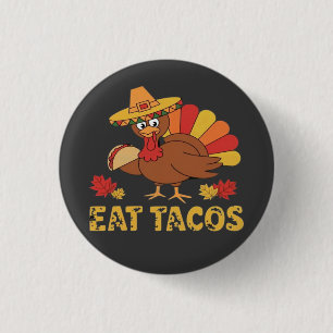Funny Erntedank Truthahn Essen Tacos Button