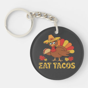 Funny Erntedank Truthahn Essen Tacos Schlüsselanhänger