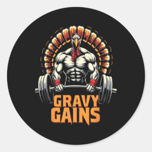 Funny Erntedank Türkei Gravy Gains Motivation G Runder Aufkleber