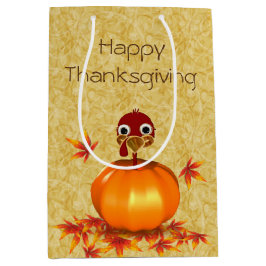 Funny Erntedank Türkei Pumpkin Medium Geschenkbeut Mittlere Geschenktüte