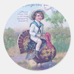 Funny Erntedank Türkei Runder Aufkleber