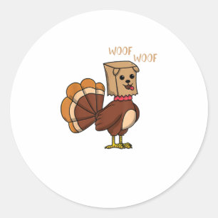 Funny Erntedank Turkey Dog Boys Girls Runder Aufkleber