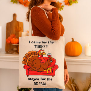 Funny Erntedank Turkey & Family Drama Zitat Tragetasche