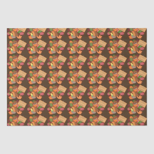 Funny Erntedank Turkey Holiday Tissue Paper Seidenpapier (Vorderseite)
