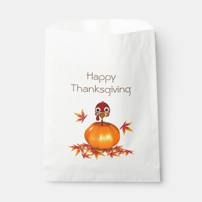 Funny Erntedank Turkey - Pumpkin - Gefälligkeitsta Geschenktütchen (Vorderseite)