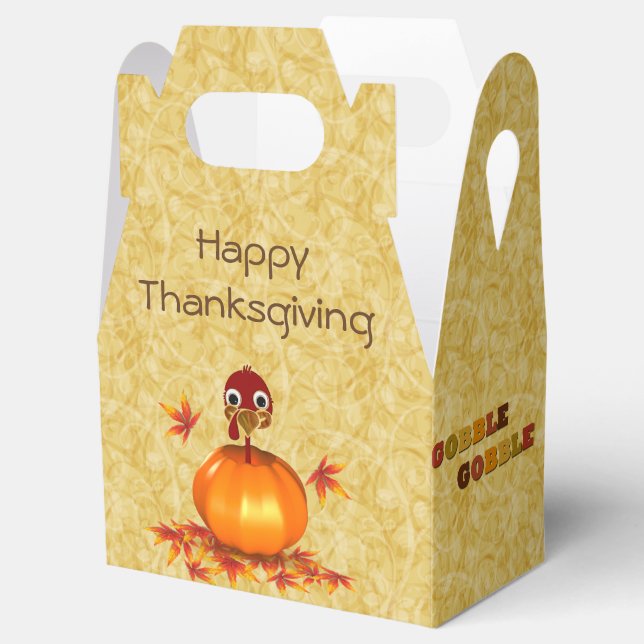 Funny Erntedank Turkey Pumpkin Gevor Box Gable Geschenkschachtel (Geöffnet)