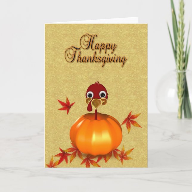 Funny Erntedank Turkey - Pumpkin Grußkarte Feiertagskarte (Vorderseite)