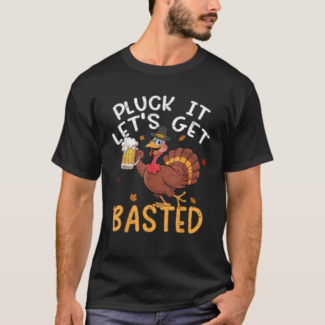 Funny Erntedanks Männer Pflücken Es Lasse Basted F T-Shirt (Vorderseite)