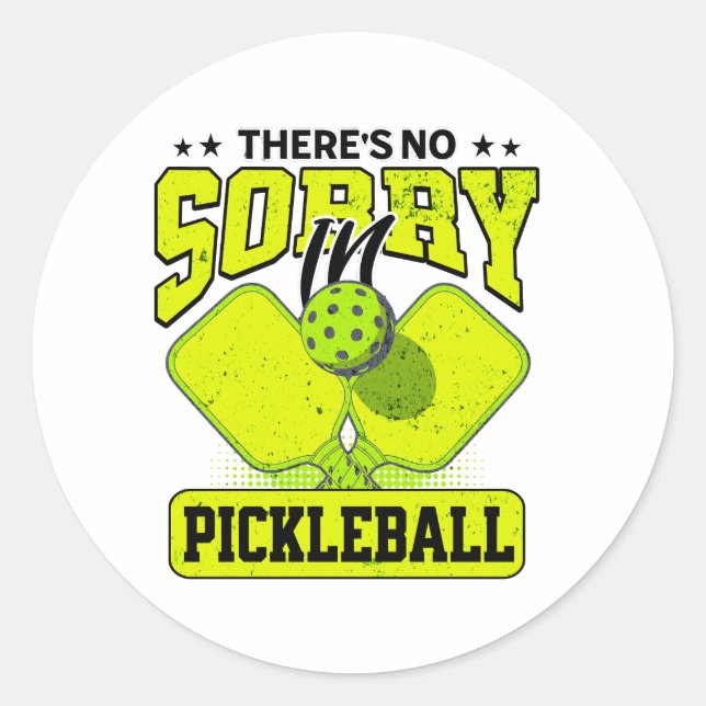 Funny Es gibt keine Entschuldigung in Pickleball V Runder Aufkleber (Vorderseite)