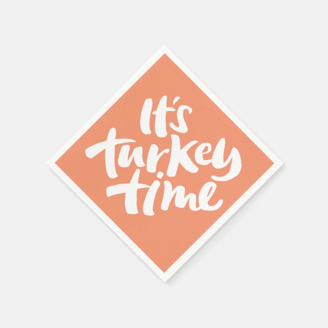 Funny - Es ist Türkei Time Erntedank Dinner Serviette (Ecke)