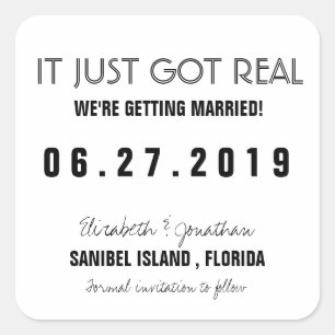 Funny es nur Got echte Hochzeit retten das Datum A Quadratischer Aufkleber