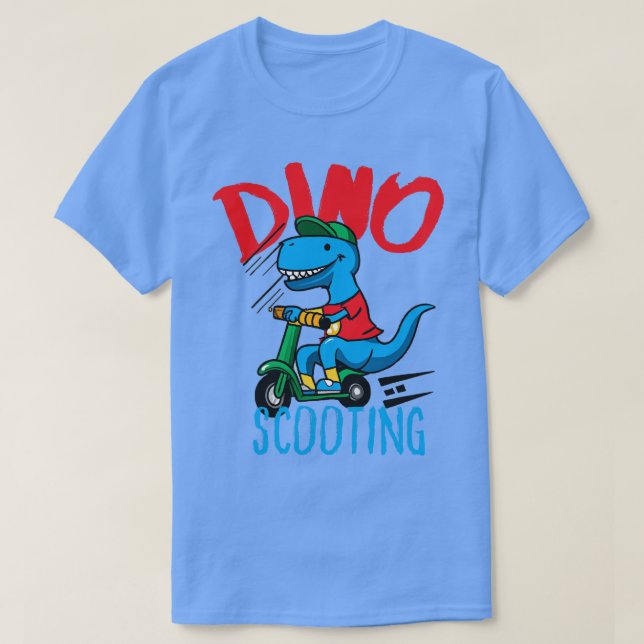 Funny EScooter Dino Driving Scooter 1 T-Shirt (Design vorne)