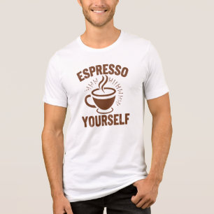 Funny "Espresso Yourself" Kaffeepause Tri-Blend Shirt