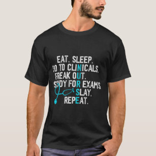 Funny essen schlafen gehen zu Kliniken Krankenpfle T-Shirt
