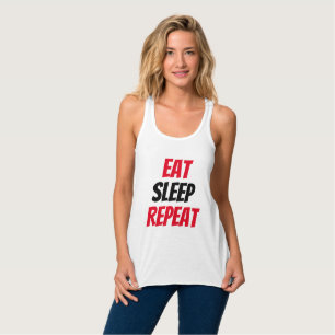 Funny! Essen Schlafen Wiederholung Tank oben Top