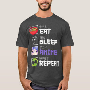 Funny essen Sleep Anime Wiederholung Anime Japan M T-Shirt