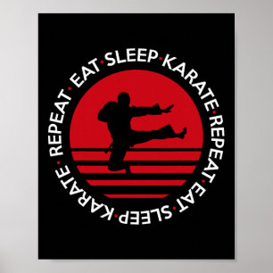 Funny essen Sleep Karate Wiederholung Poster