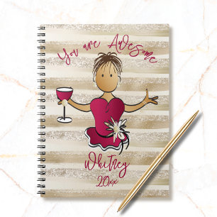 Funny Ethnic Female Cartoon Glamourous Glitzer Notizblock