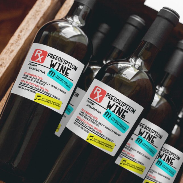 Funny Étiquette d'avertissement de vin d'ordonnanc (Créateur téléchargé)