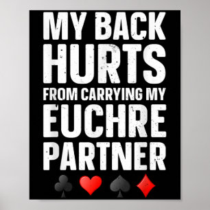 Funny Euchre Kunst für Männer Frauen Euchre Partne Poster