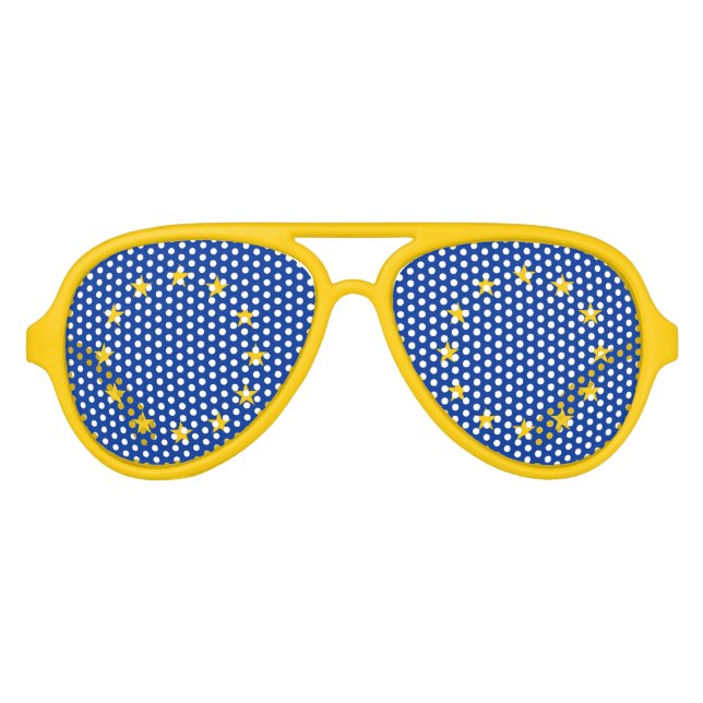 Funny European Gewerkschaft Flag Party Schattierun Sonnenbrille (Vorderseite)
