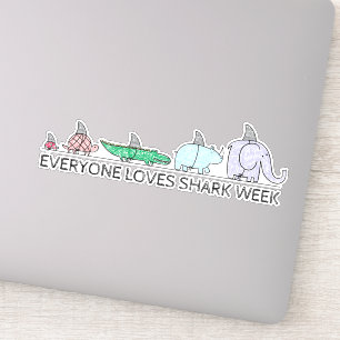 Funny Everywhere Lieben Shark Week Aufkleber
