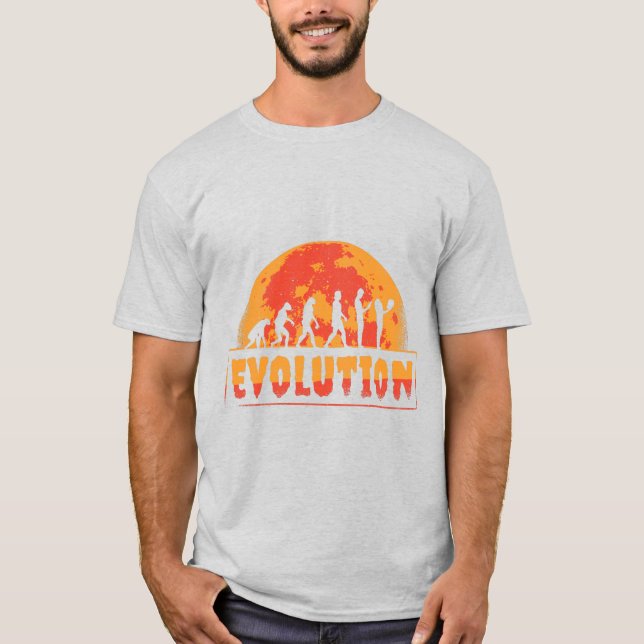 Funny Evolution From Monkey to Zombie T-Shirt (Vorderseite)