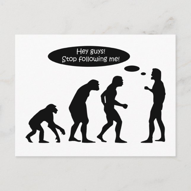 Funny Evolution Postkarte (Vorderseite)