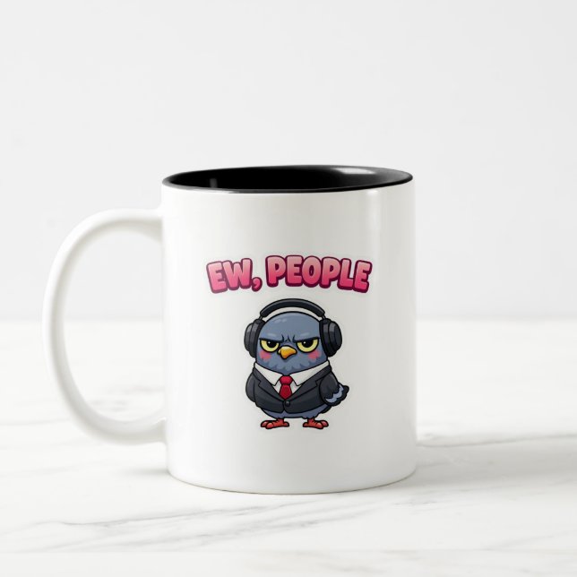 Funny Ew People Pigeon Office Coffee Mug (Gauche)