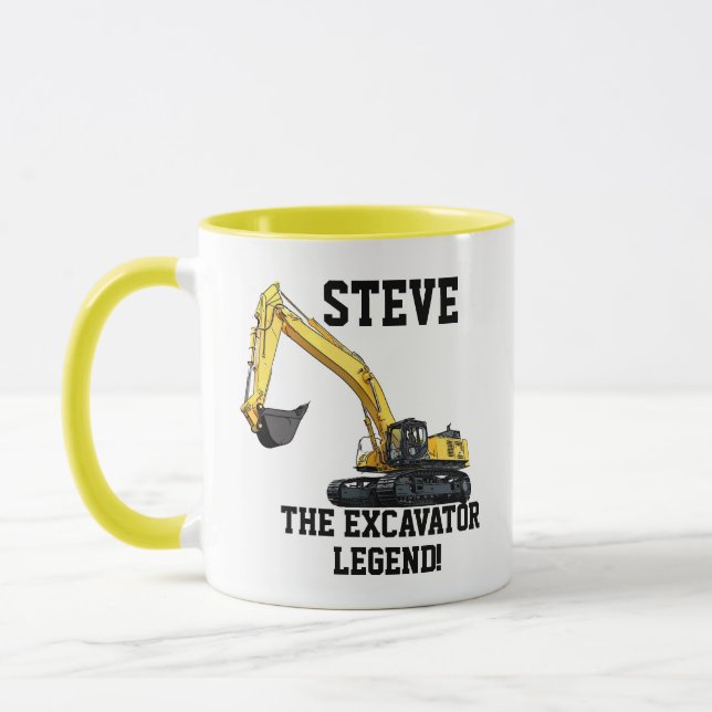 Funny Excavator Legend Heavy Equipment Operator Tasse (Links)