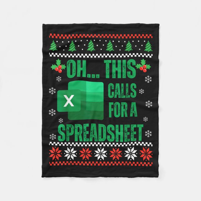 Funny Excel Spreadsheets Christmas Sweater Lover A Fleecedecke (Vorderseite)