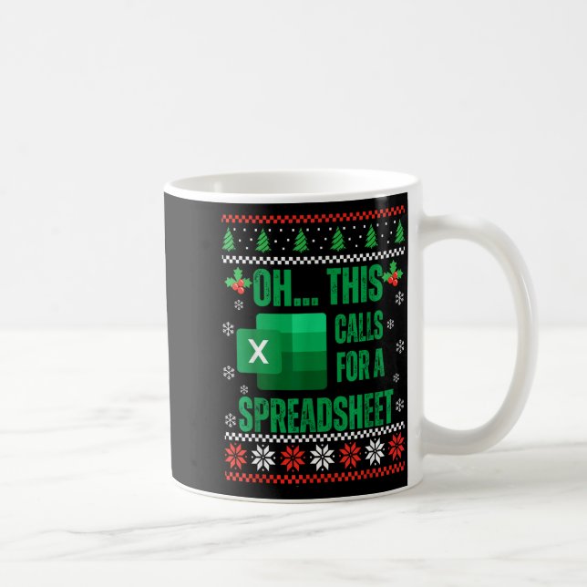 Funny Excel Spreadsheets Christmas Sweater Lover A Kaffeetasse (Rechts)