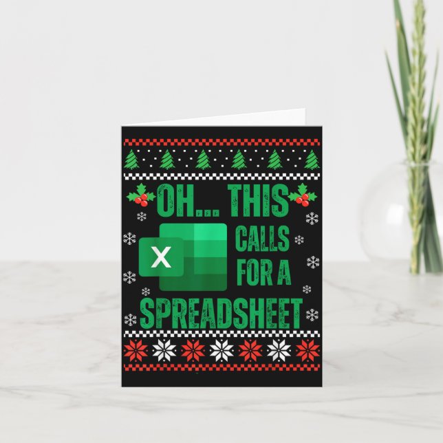 Funny Excel Spreadsheets Christmas Sweater Lover A Karte (Vorderseite)