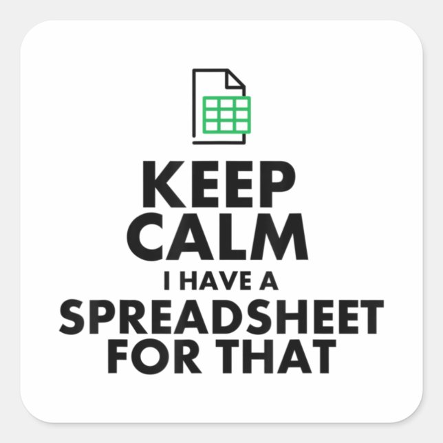 Funny Excel Spreadsheets Lover Gift Quadratischer Aufkleber (Vorderseite)