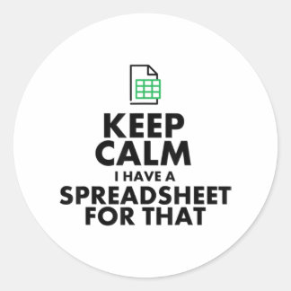 Funny Excel Spreadsheets Lover Gift Runder Aufkleber