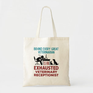 Funny Exhausted Veterinary Receptionist Tragetasche