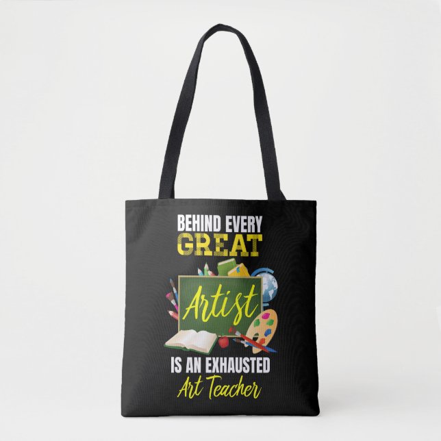 Funny Exhauted Art Teacher Zurück in die Schule Tasche (Vorderseite)