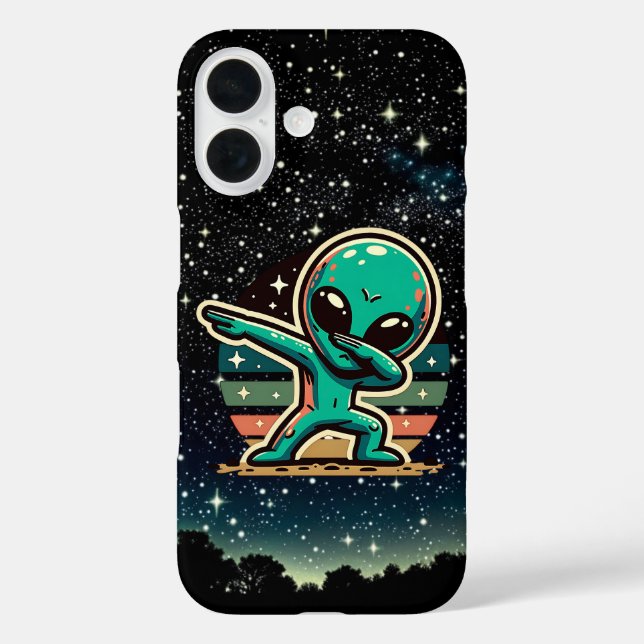 Funny Extraterrestristristrial Alien Dabbing iPhone 16 Hülle (Rückseite)