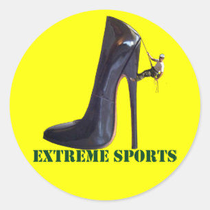 Funny Extreme Sports - Showklettern Runder Aufkleber