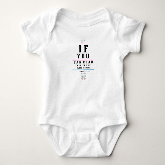 Funny Eye Chart lest meinen Windschutzanzug Baby Strampler (Vorderseite)