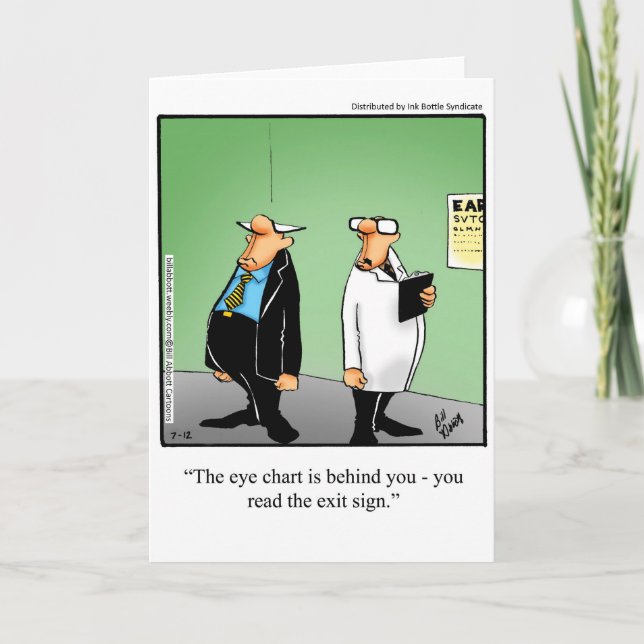 Funny Eye Chart Spaß Grußkarte Karte (Vorderseite)